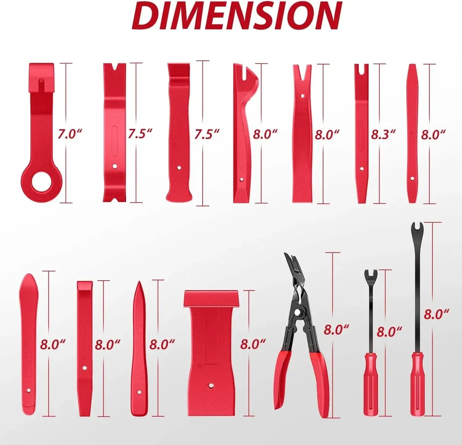 102 Pcs Trim Removal Tool Kit Red