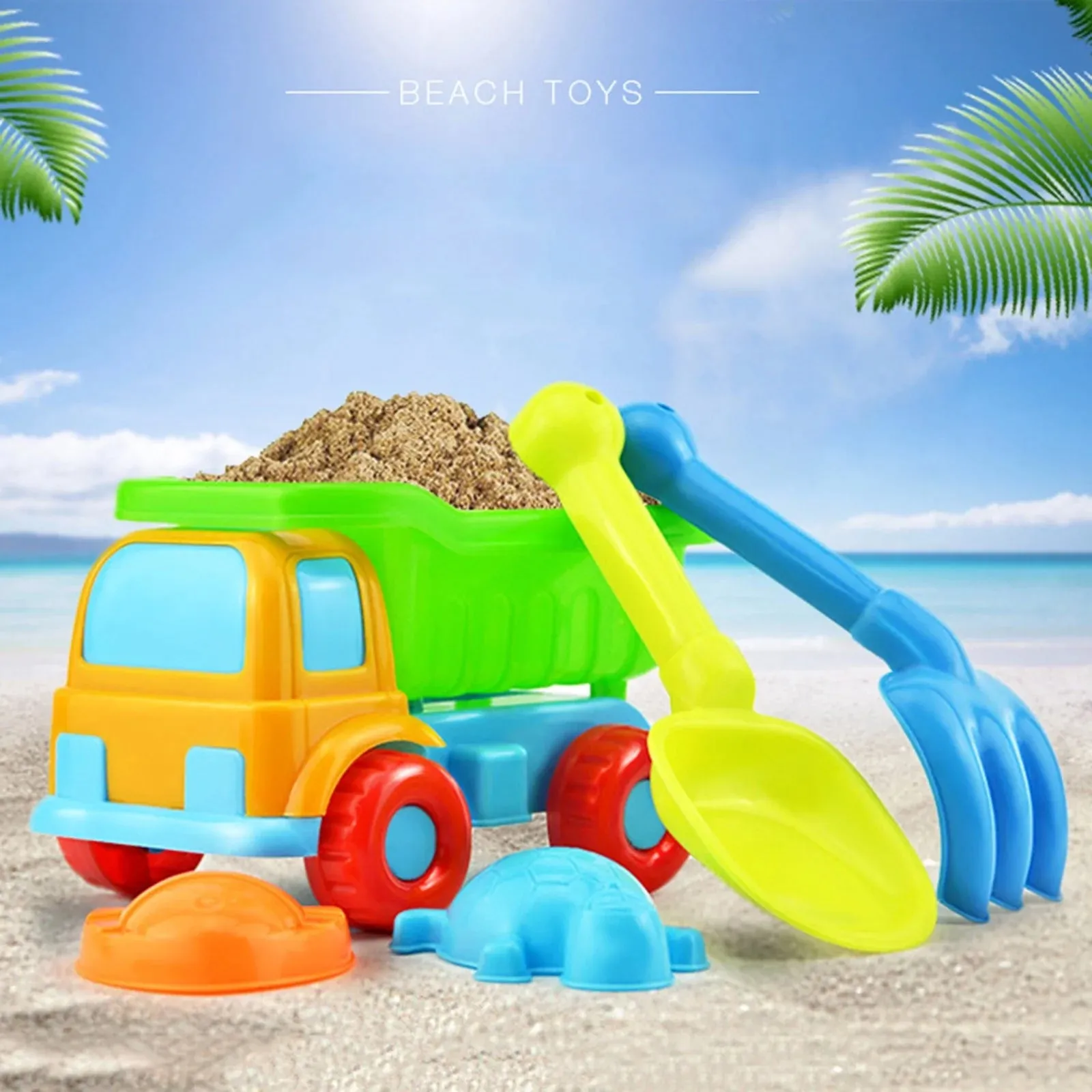 Beach Toys for Kids，5 Piece Beach Toy Sand Set Sand Play Sandpit Toy Summer Outdoor Toy
