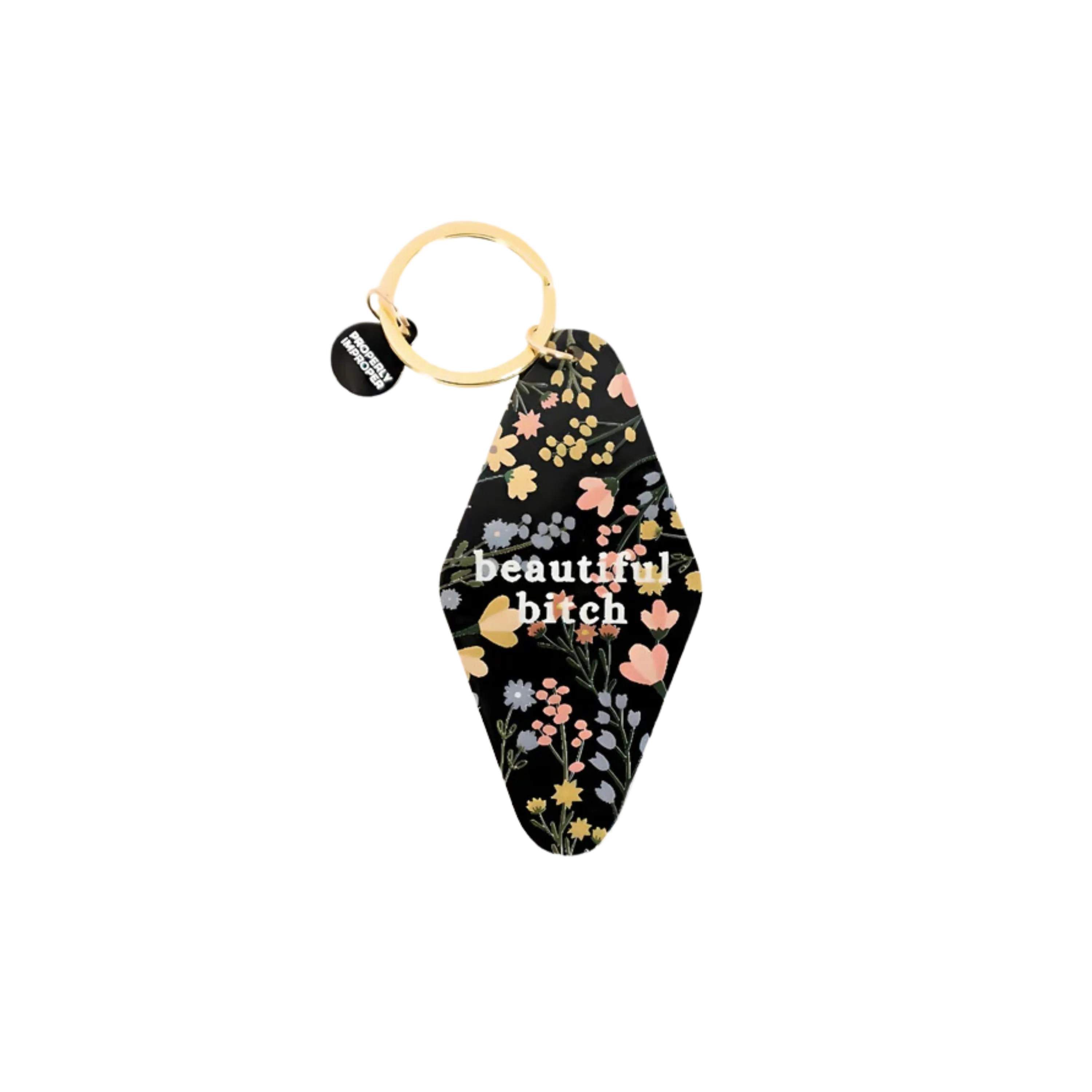 Beautiful Bitch Floral Keychain