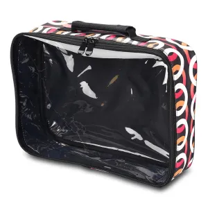 Byootique Essential Cosmetic Makeup Bag Travel Toiletry Clear Bag 14x10x3" Circle
