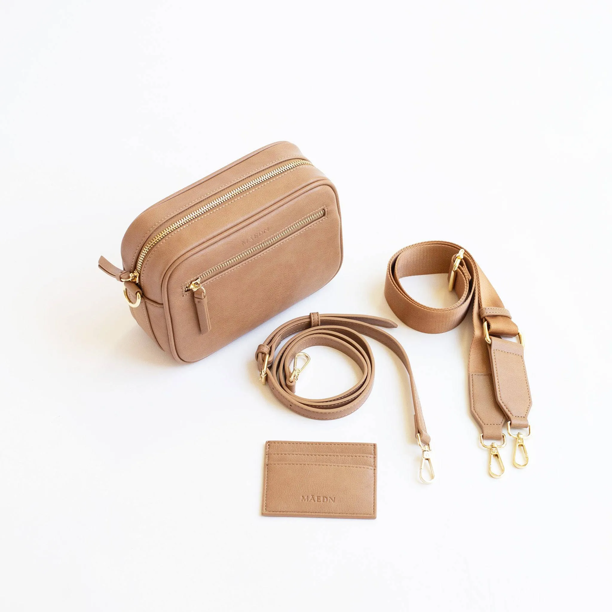 Camel Classic Zip Crossbody