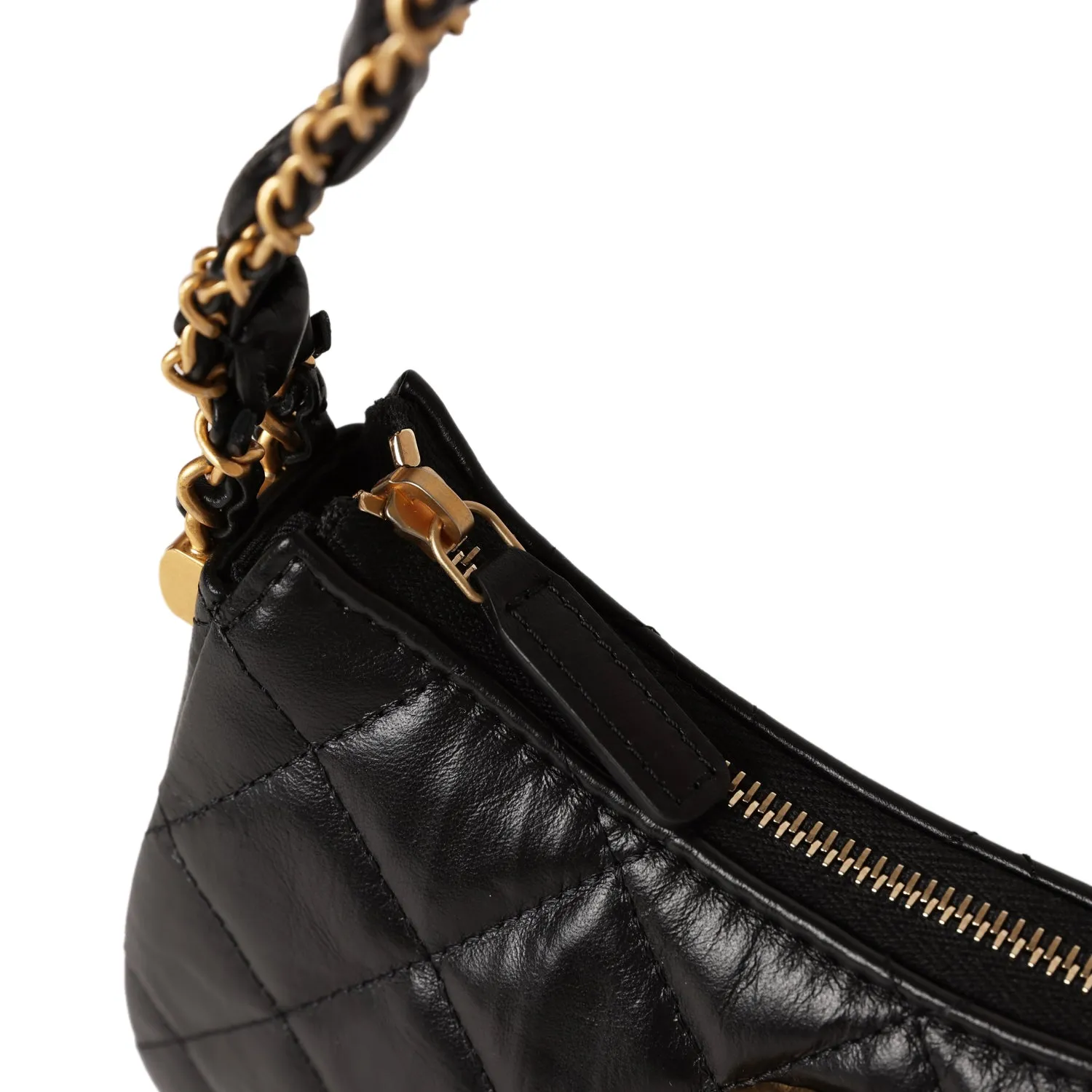Chanel 19 Hobo Bag Black Aged Calfskin Brushed Gold Hardware