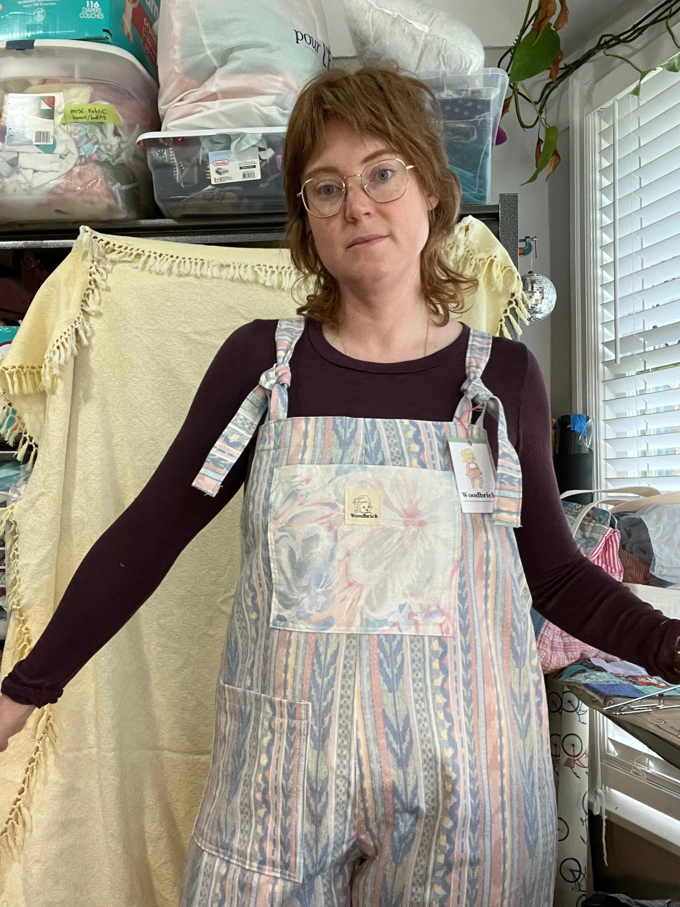 “Drawing with pastels” Adult Dungarees Large