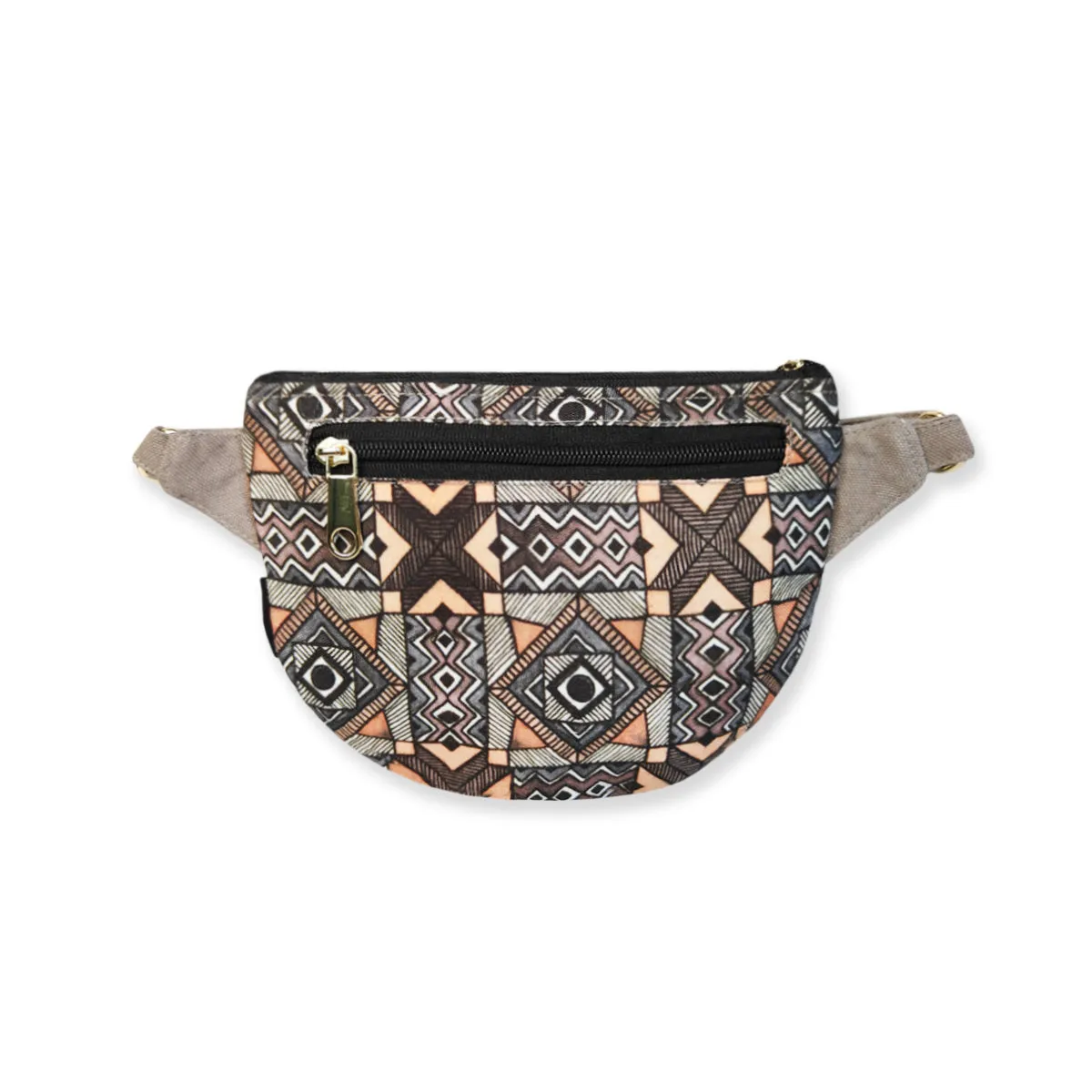 Fanny Pack/Coin Pouch Combo- Grey Madhubani