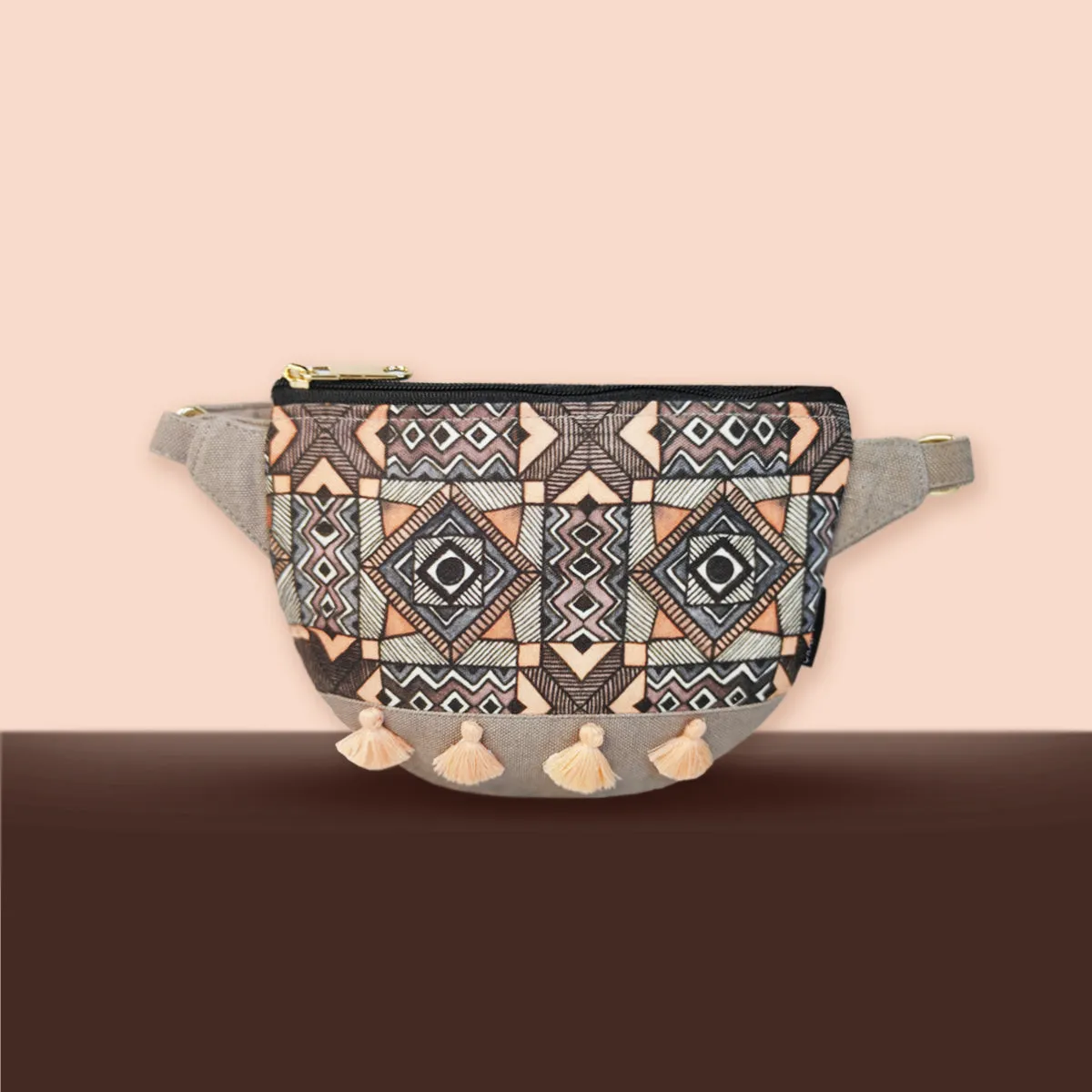 Fanny Pack/Coin Pouch Combo- Grey Madhubani