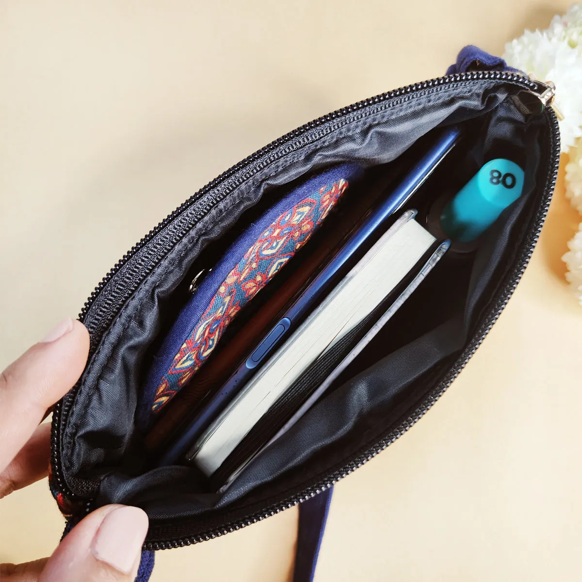 Fanny Pack/Coin Pouch Combo- Grey Madhubani