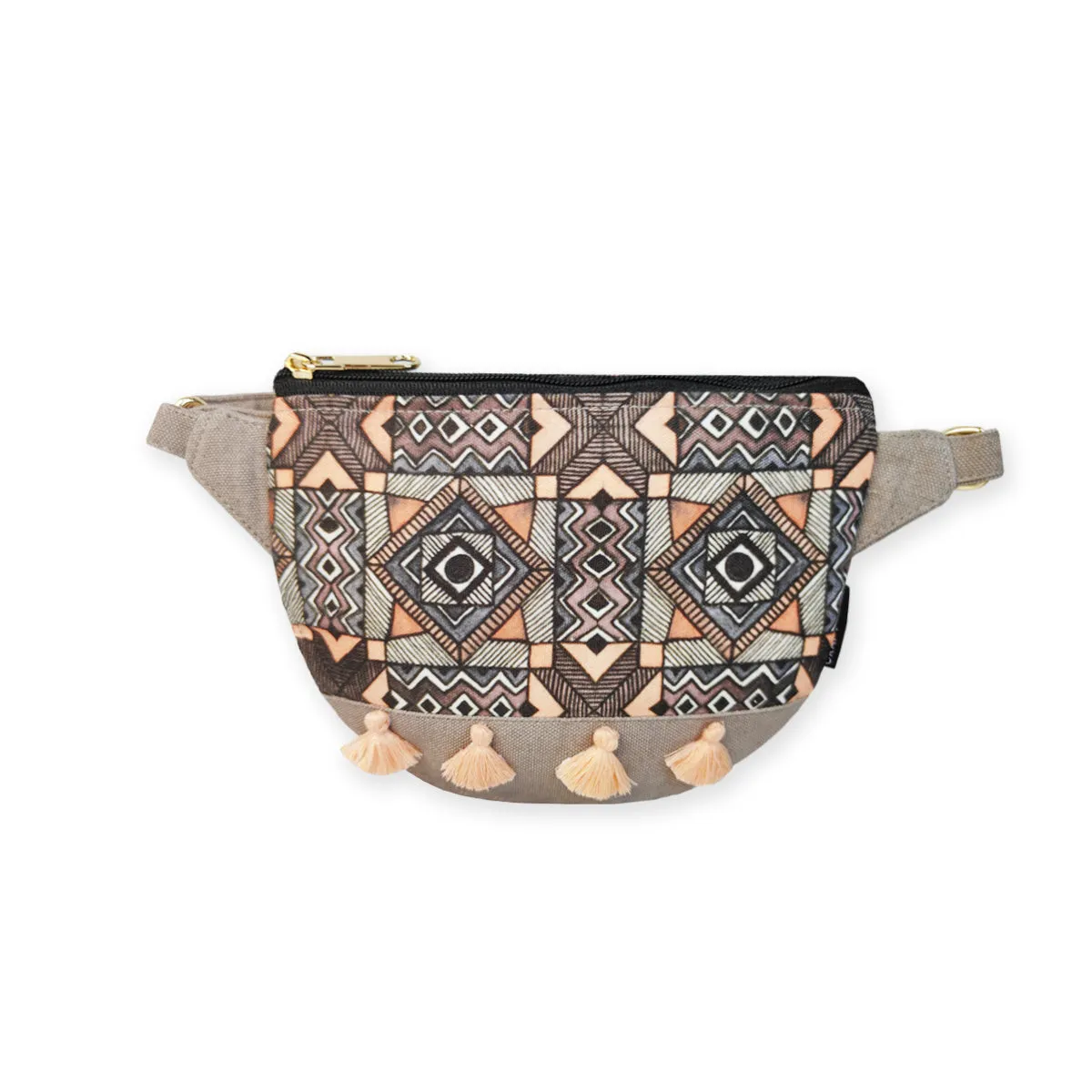 Fanny Pack/Coin Pouch Combo- Grey Madhubani