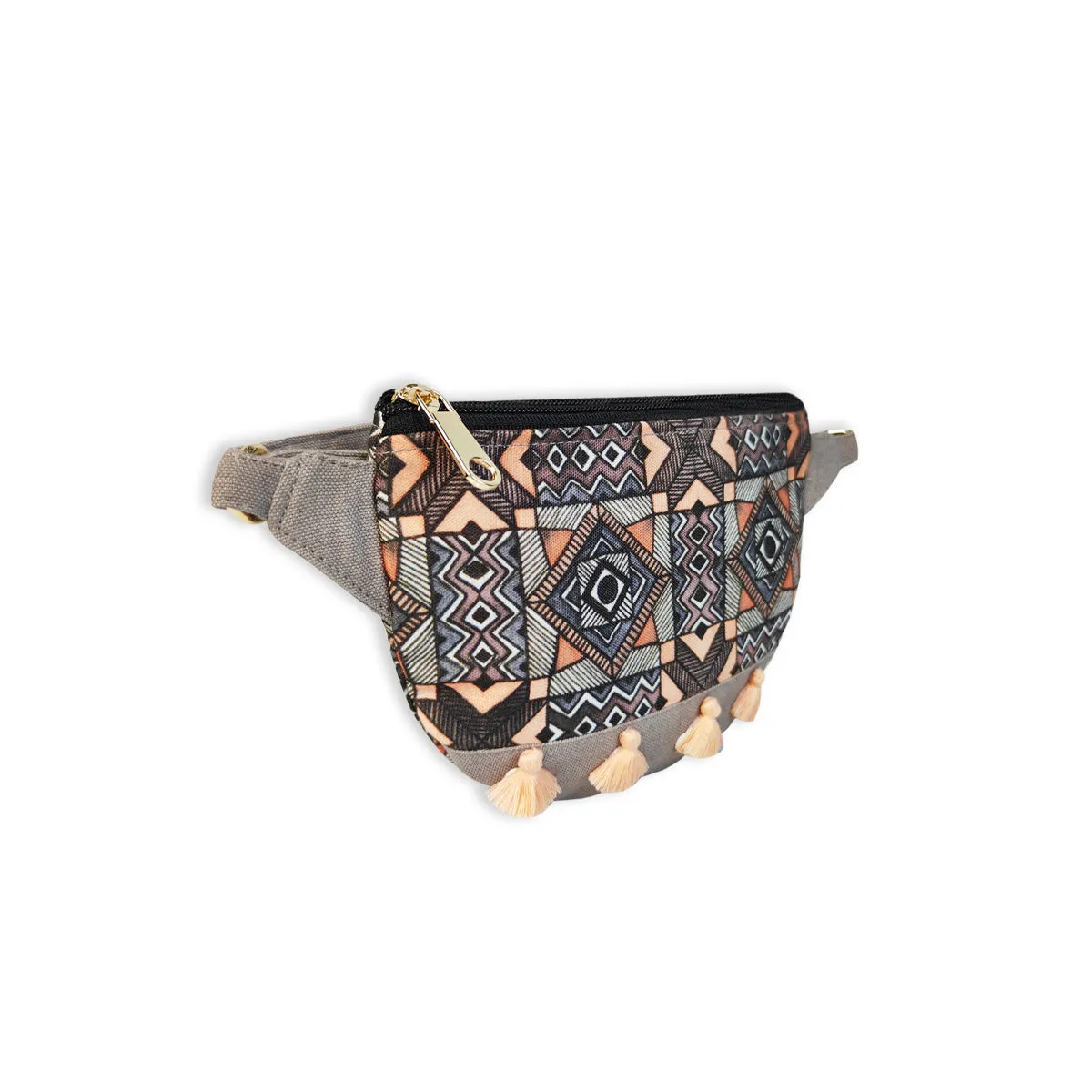 Fanny Pack/Coin Pouch Combo- Grey Madhubani