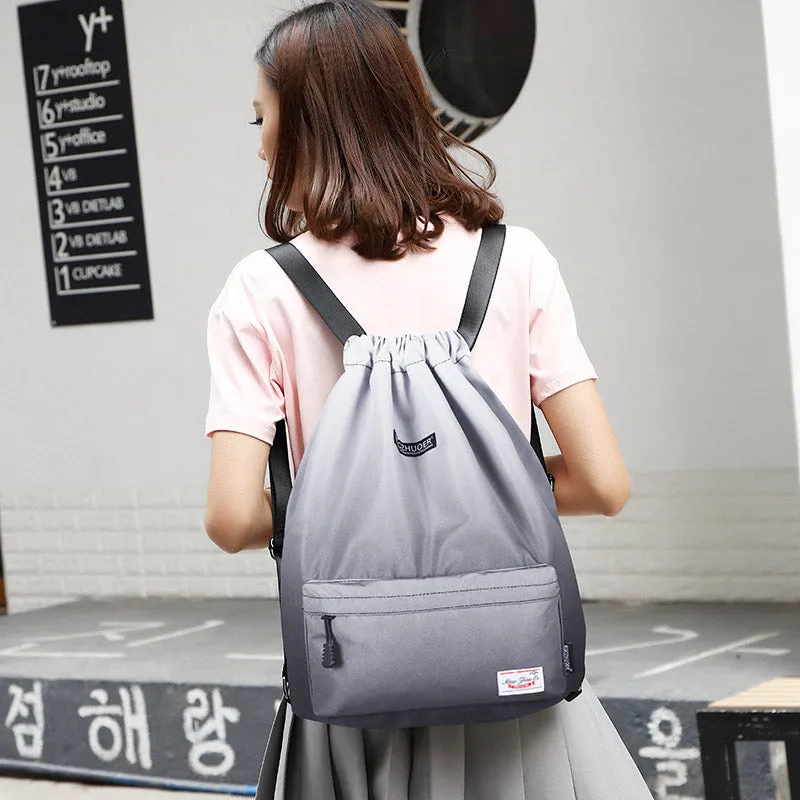 Large Capacity Waterproof Drawstring Nylon Backpack for Sport Swimming Yoga