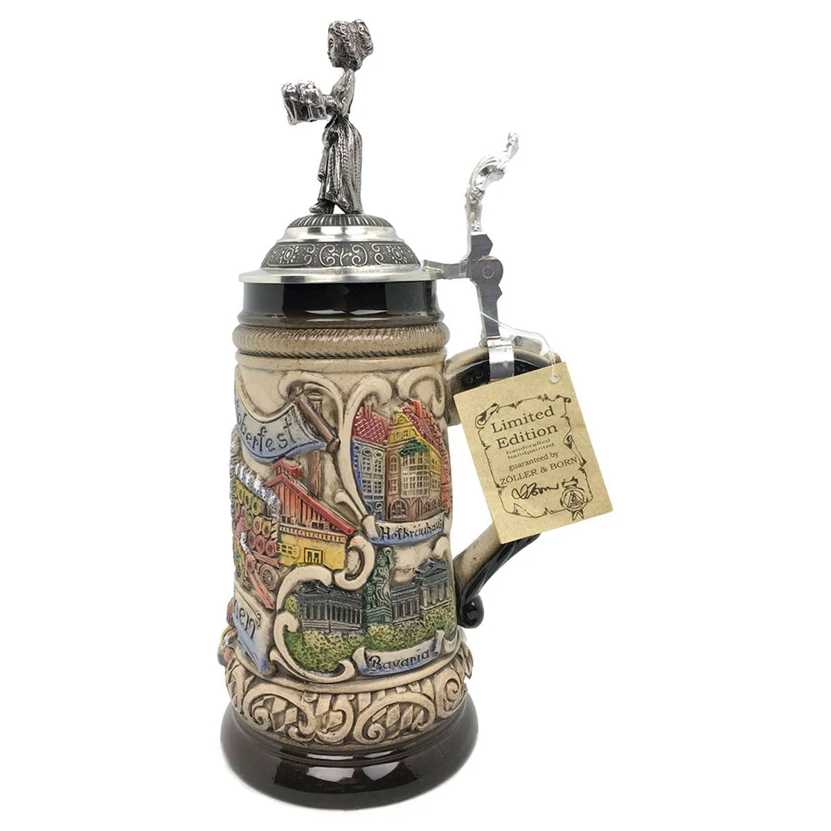 Liesl Lid Oktoberfest 1L Zoller & Born German Beer Stein