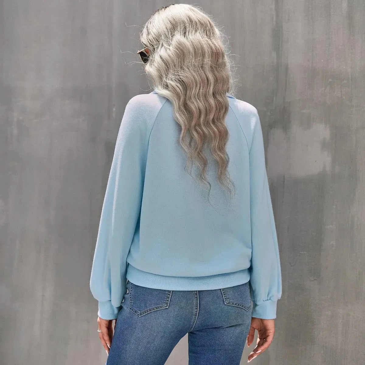 Long Sleeve Buttoned Sweatshirt