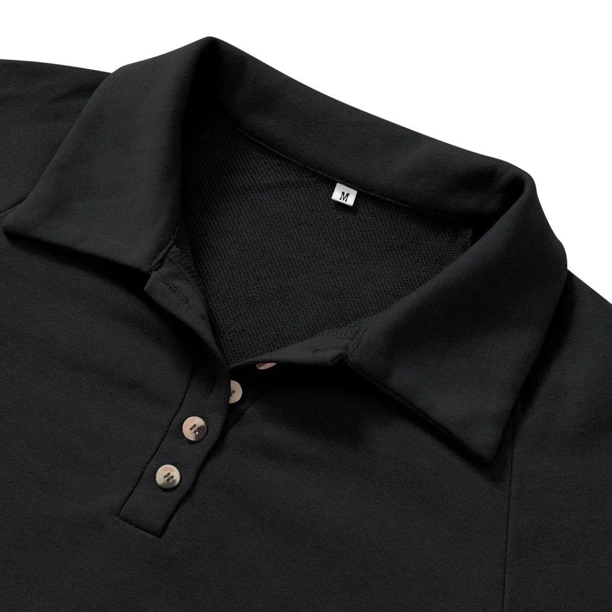 Long Sleeve Buttoned Sweatshirt
