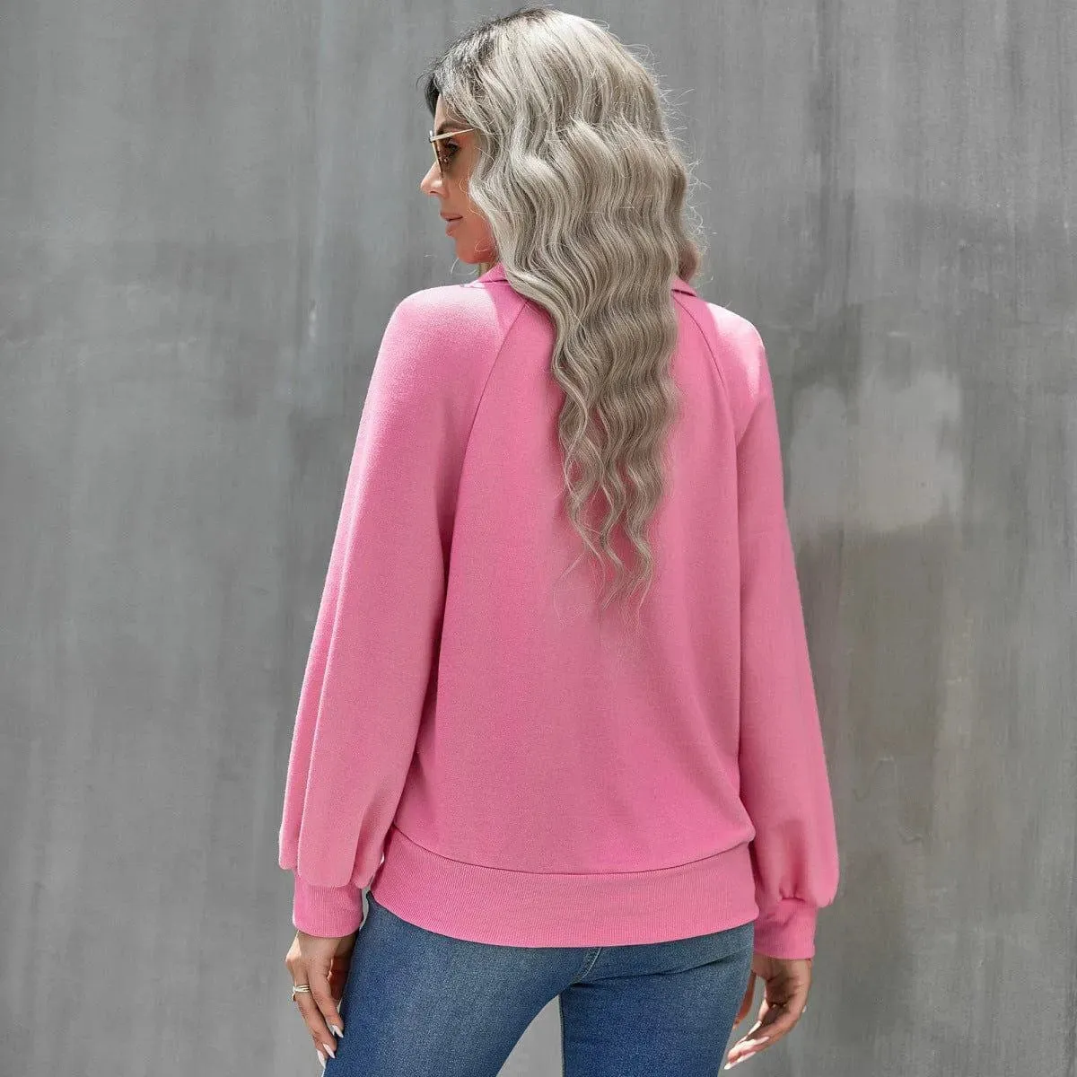 Long Sleeve Buttoned Sweatshirt