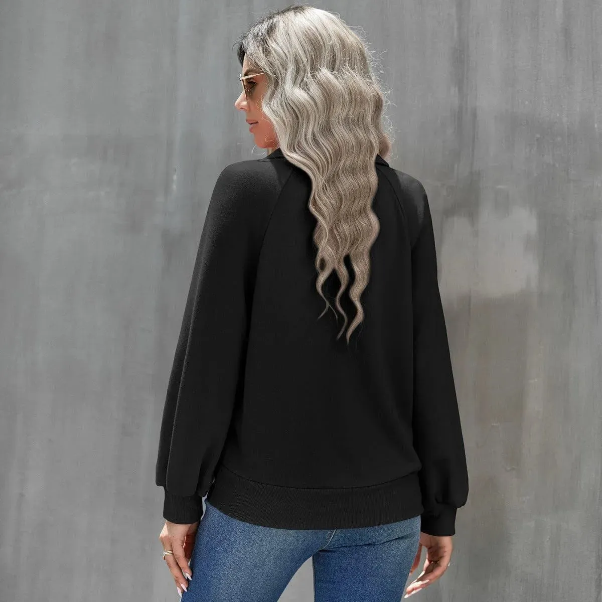 Long Sleeve Buttoned Sweatshirt