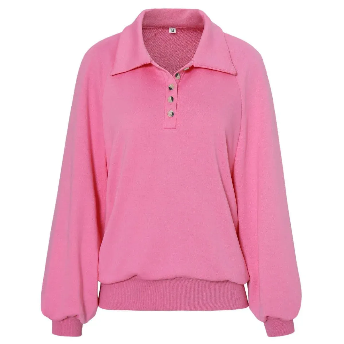 Long Sleeve Buttoned Sweatshirt