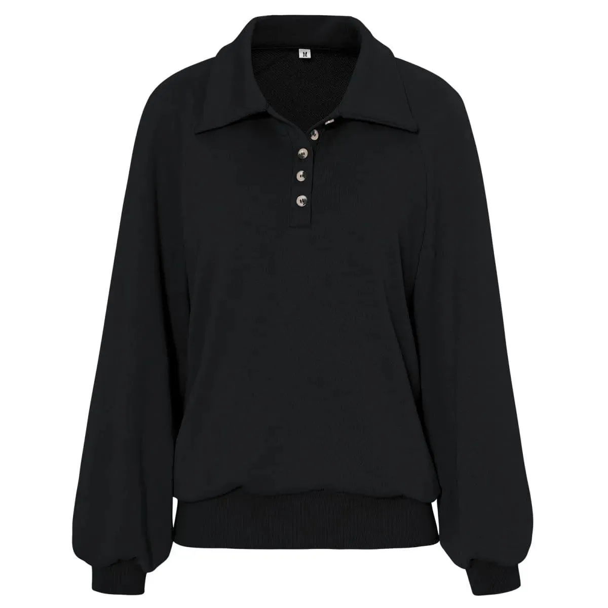 Long Sleeve Buttoned Sweatshirt