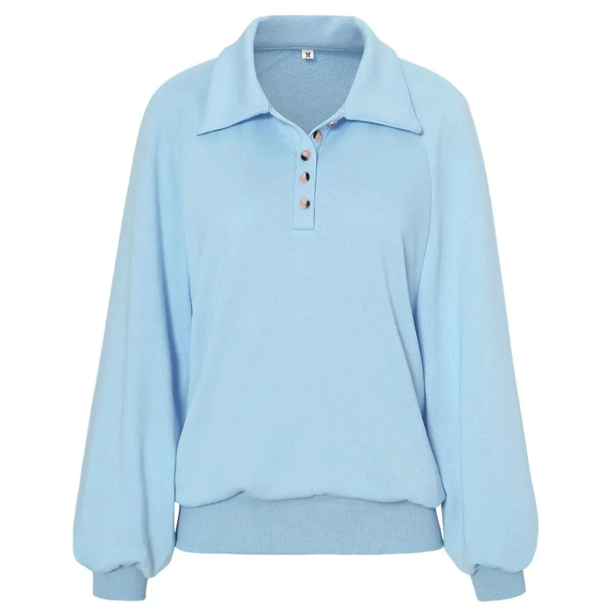 Long Sleeve Buttoned Sweatshirt