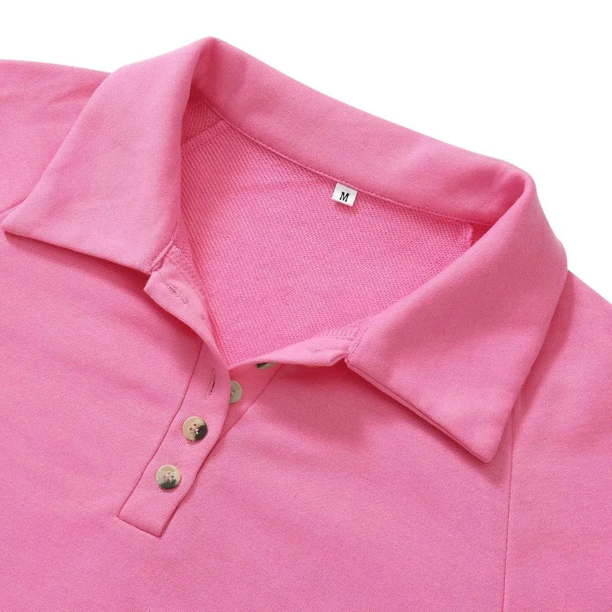 Long Sleeve Buttoned Sweatshirt