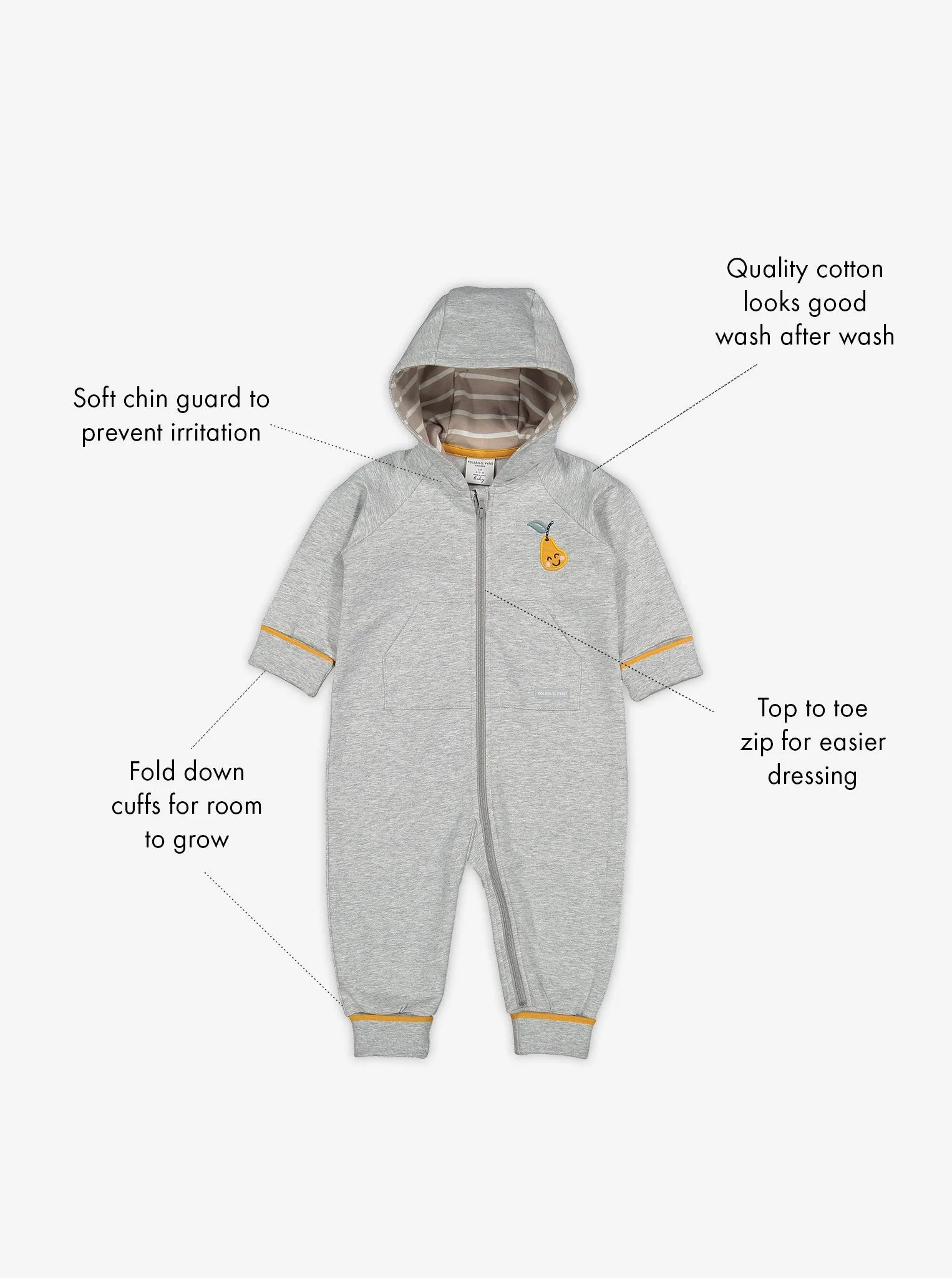 Pear Applique Baby All-in-one