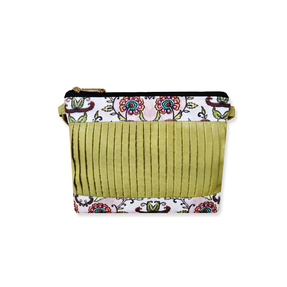 Pleated Green Sling Bag