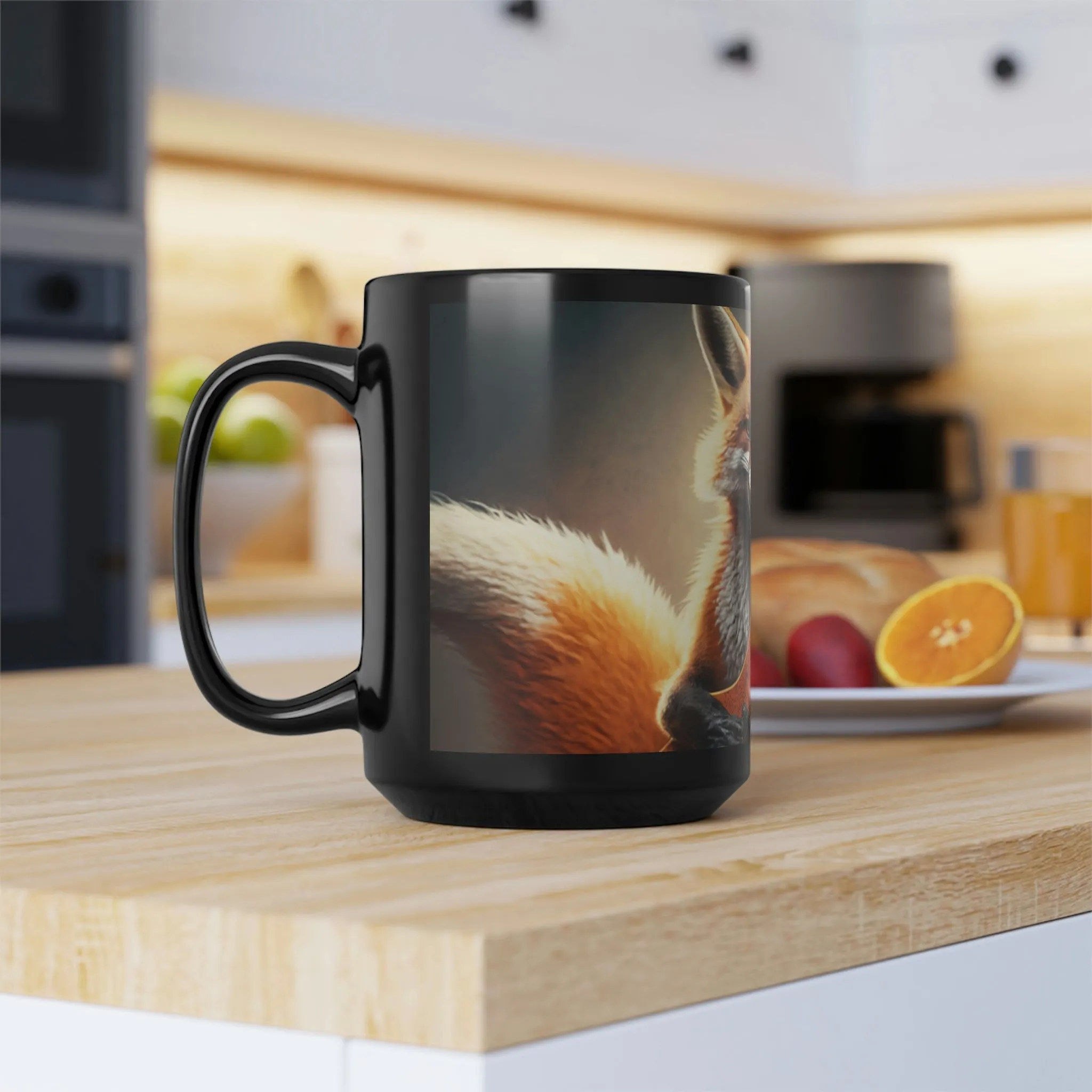 Vintage Red Fox Playing Guitar - 15 oz Coffee Mug