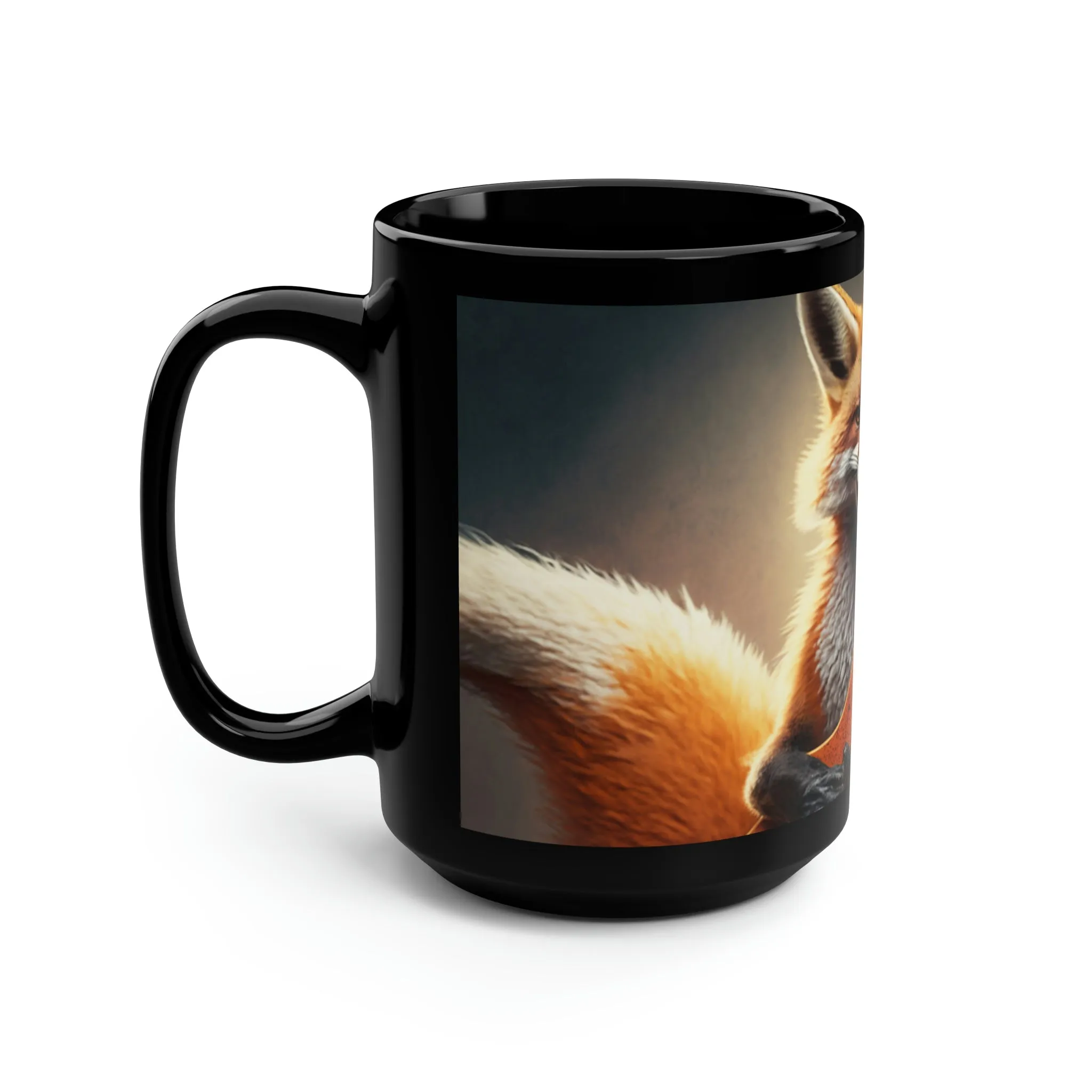 Vintage Red Fox Playing Guitar - 15 oz Coffee Mug